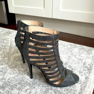 Beautiful silver high heels.